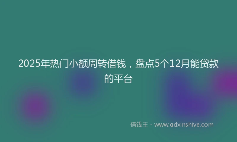 2025年热门小额周转借钱，盘点5个12月能贷款的平台