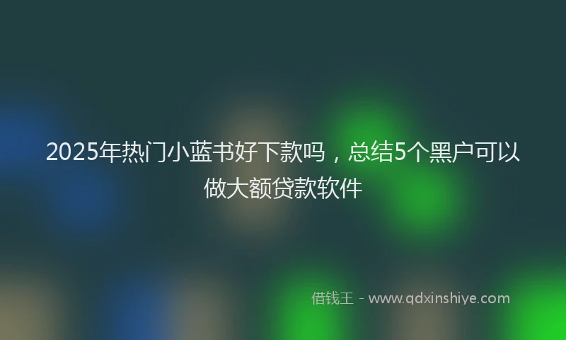 2025年热门小蓝书好下款吗，总结5个黑户可以做大额贷款软件