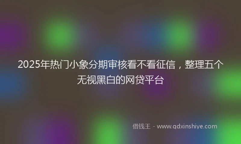 2025年热门小象分期审核看不看征信,整理五个无视黑白的网贷平台