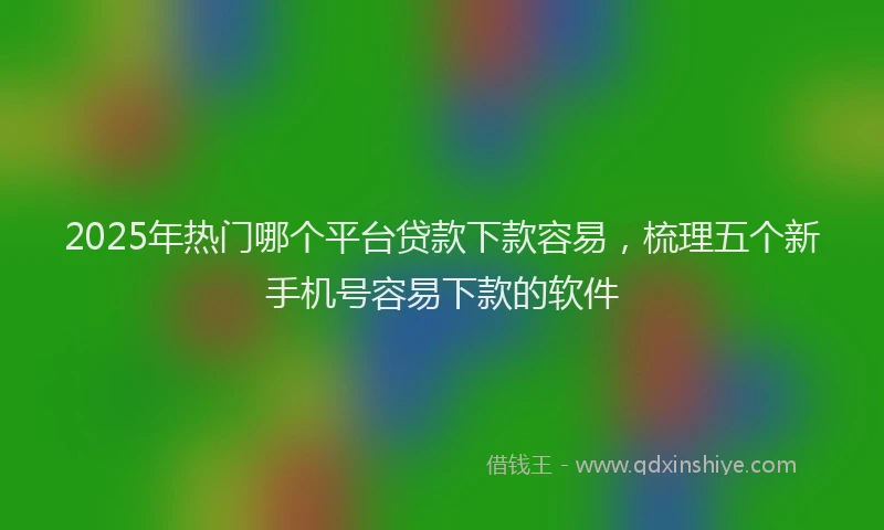 2025年热门哪个平台贷款下款容易，梳理五个新手机号容易下款的软件