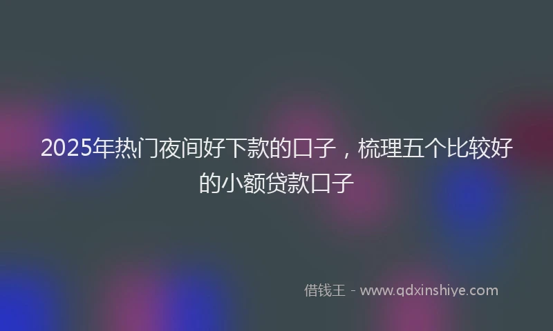 2025年热门夜间好下款的口子，梳理五个比较好的小额贷款口子