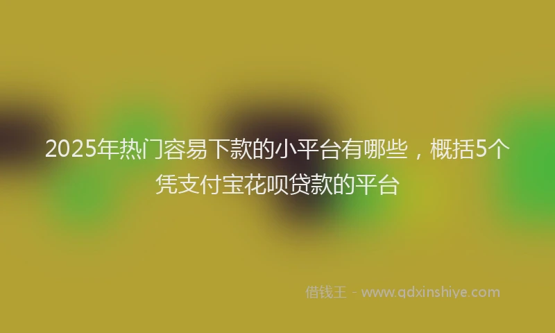 2025年热门容易下款的小平台有哪些,概括5个凭支付宝花呗贷款的平台