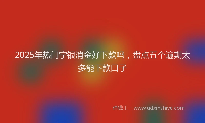 2025年热门宁银消金好下款吗，盘点五个逾期太多能下款口子