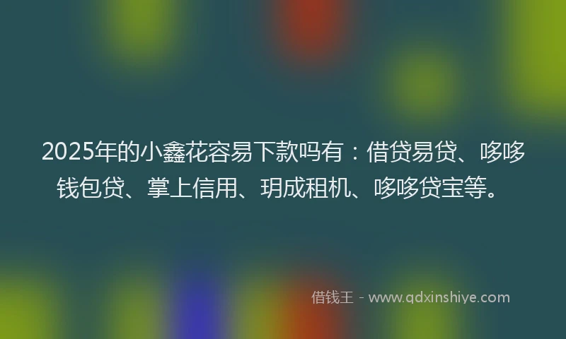 2025年的小鑫花容易下款吗有：借贷易贷、哆哆钱包贷、掌上信用、玥成租机、哆哆贷宝等。