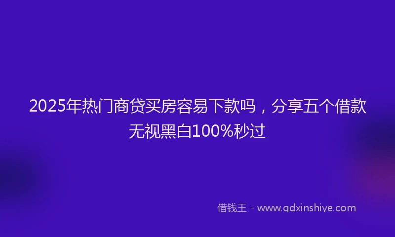 2025年热门商贷买房容易下款吗，分享五个借款无视黑白100%秒过