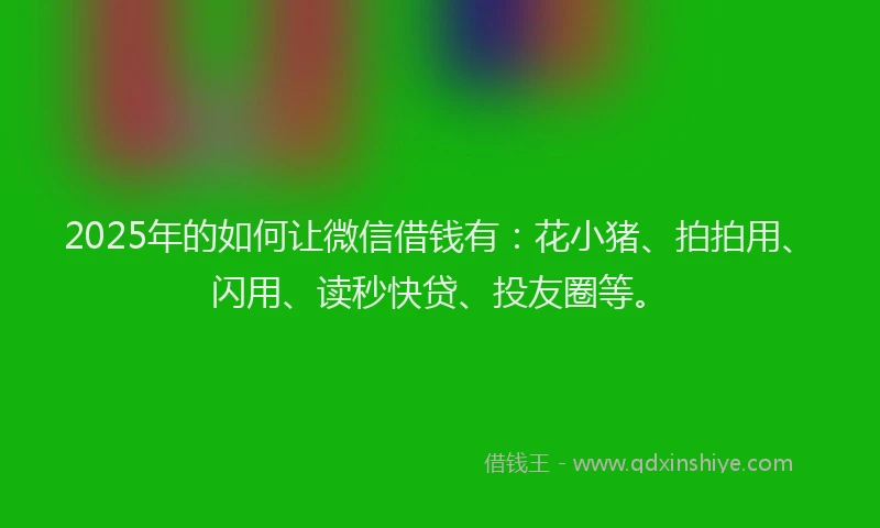 2025年的如何让微信借钱有：花小猪、拍拍用、闪用、读秒快贷、投友圈等。