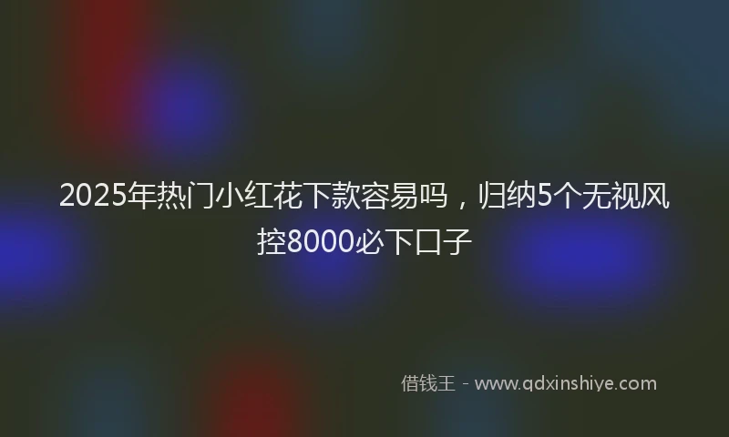 2025年热门小红花下款容易吗,归纳5个无视风控8000必下口子