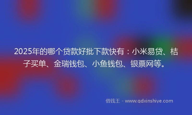 2025年的哪个贷款好批下款快有：小米易贷、桔子买单、金瑞钱包、小鱼钱包、银票网等。