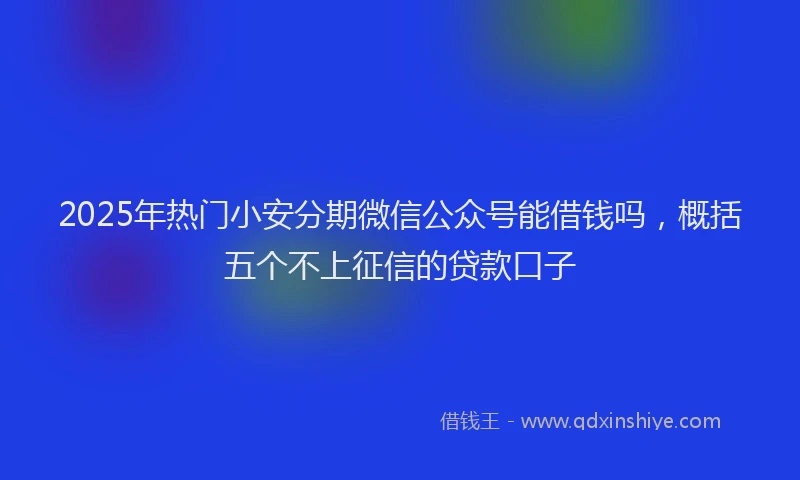 2025年热门小安分期微信公众号能借钱吗，概括五个不上征信的贷款口子