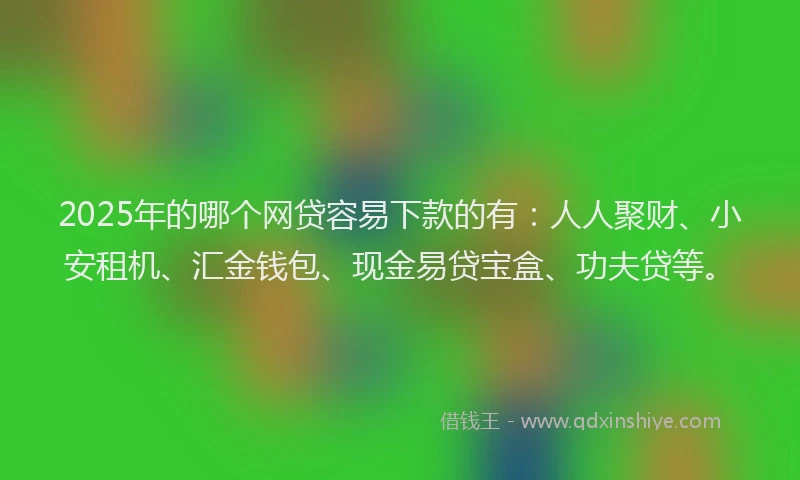 2025年的哪个网贷容易下款的有：人人聚财、小安租机、汇金钱包、现金易贷宝盒、功夫贷等。