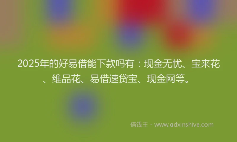 2025年的好易借能下款吗有：现金无忧、宝来花、维品花、易借速贷宝、现金网等。