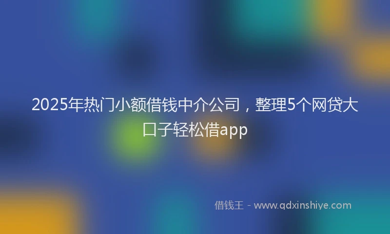 2025年热门小额借钱中介公司，整理5个网贷大口子轻松借app