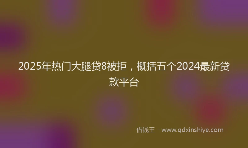 2025年热门大腿贷8被拒，概括五个2024最新贷款平台