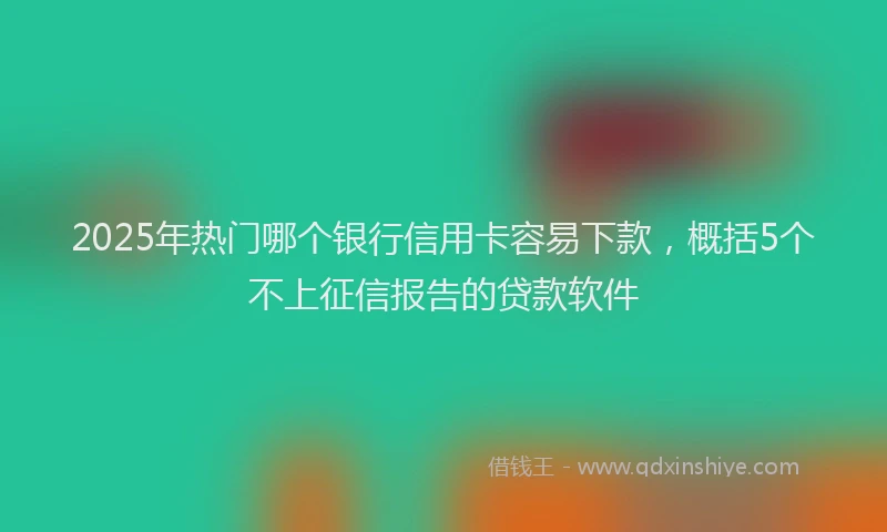 2025年热门哪个银行信用卡容易下款，概括5个不上征信报告的贷款软件