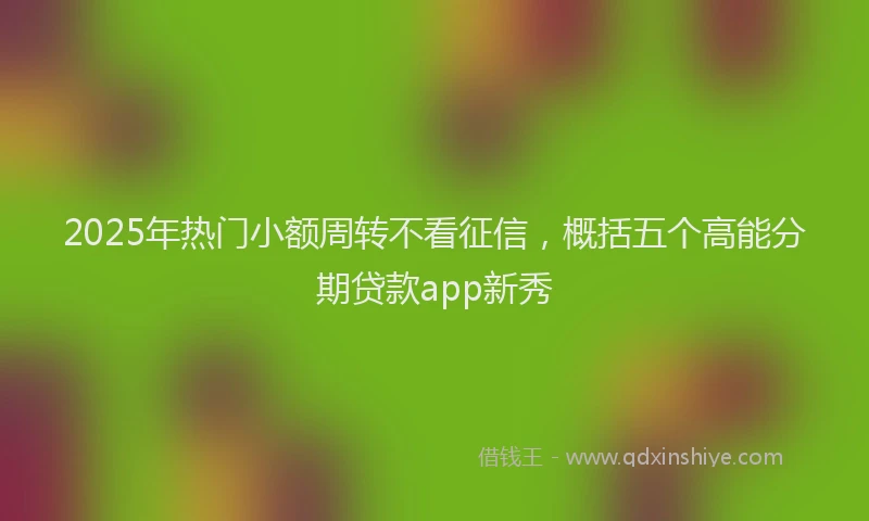 2025年热门小额周转不看征信，概括五个高能分期贷款app新秀