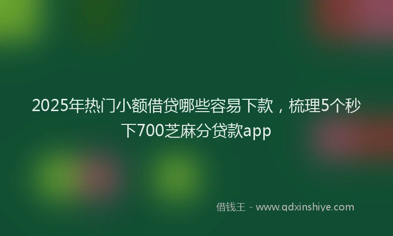 2025年热门小额借贷哪些容易下款，梳理5个秒下700芝麻分贷款app