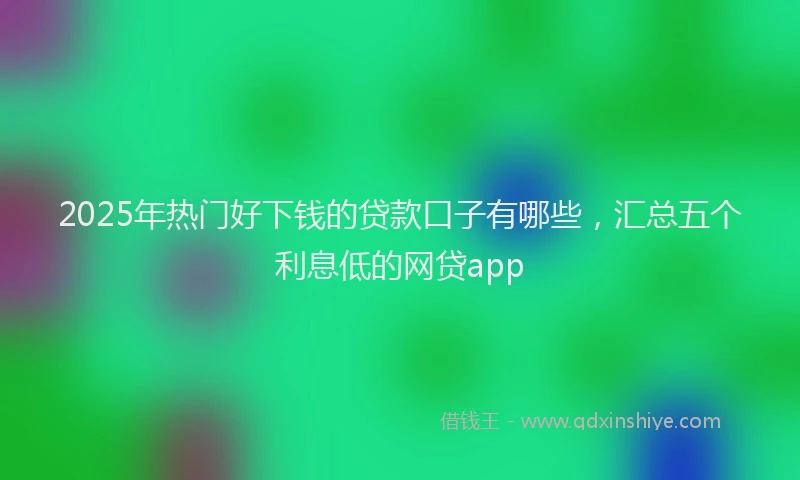 2025年热门好下钱的贷款口子有哪些，汇总五个利息低的网贷app