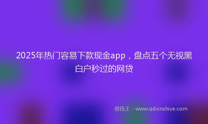 2025年热门容易下款现金app，盘点五个无视黑白户秒过的网贷