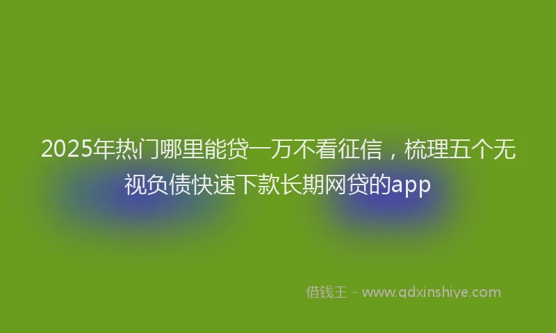 2025年热门哪里能贷一万不看征信，梳理五个无视负债快速下款长期网贷的app