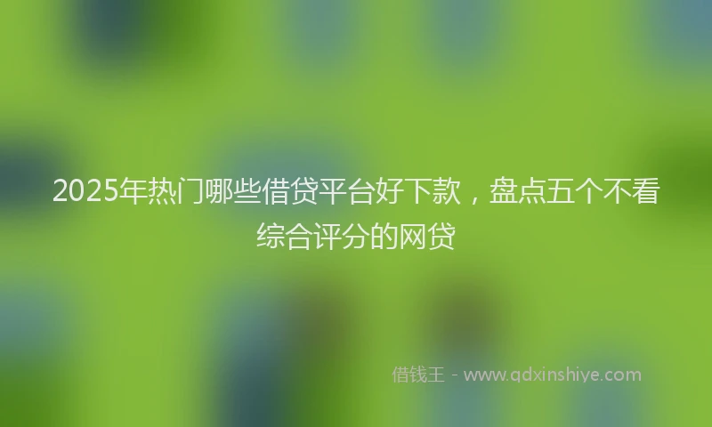 2025年热门哪些借贷平台好下款，盘点五个不看综合评分的网贷