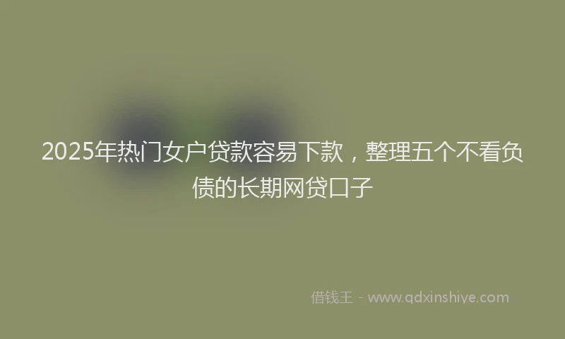 2025年热门女户贷款容易下款，整理五个不看负债的长期网贷口子