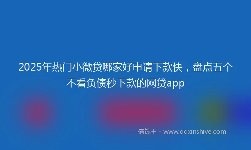 2025年热门小微贷哪家好申请下款快，盘点五个不看负债秒下款的网贷app