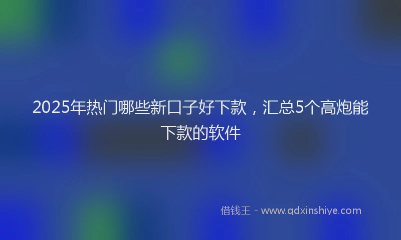 2025年热门哪些新口子好下款，汇总5个高炮能下款的软件