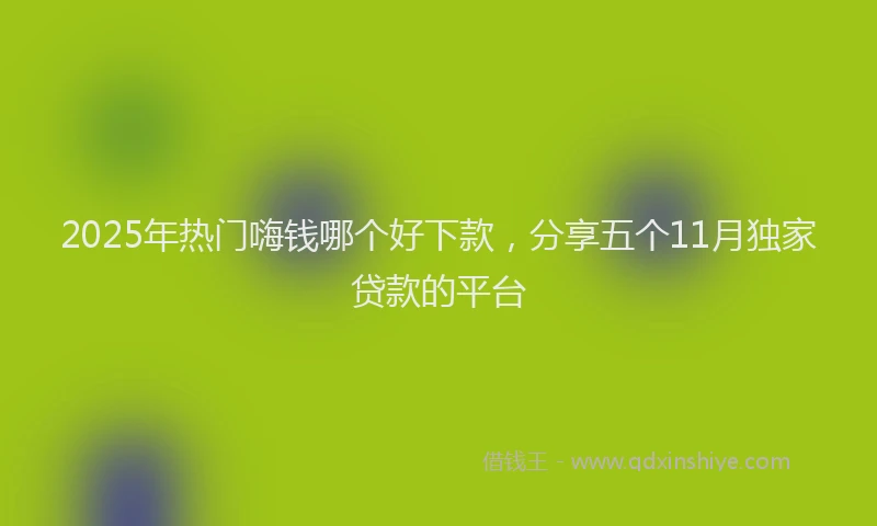 2025年热门嗨钱哪个好下款，分享五个11月独家贷款的平台