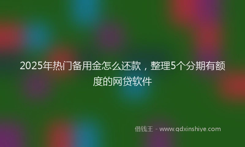 2025年热门备用金怎么还款，整理5个分期有额度的网贷软件