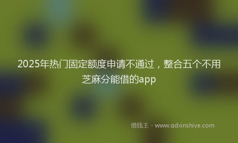 2025年热门固定额度申请不通过，整合五个不用芝麻分能借的app