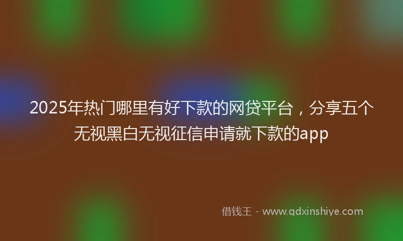 2025年热门哪里有好下款的网贷平台，分享五个无视黑白无视征信申请就下款的app