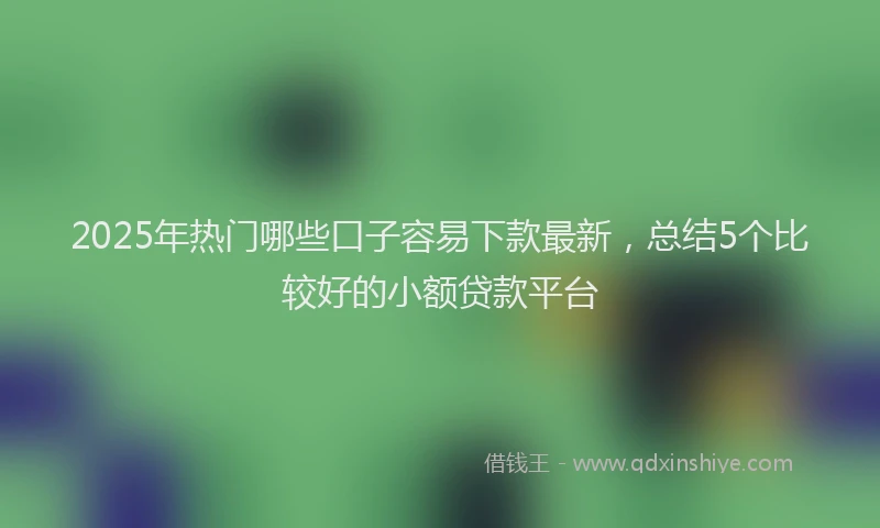 2025年热门哪些口子容易下款最新，总结5个比较好的小额贷款平台