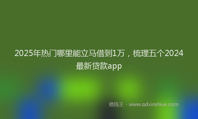 2025年热门哪里能立马借到1万，梳理五个2024最新贷款app