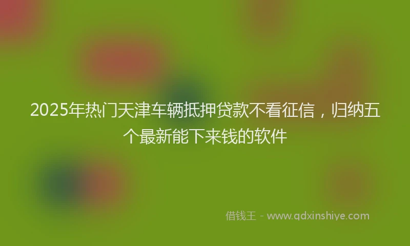 2025年热门天津车辆抵押贷款不看征信，归纳五个最新能下来钱的软件