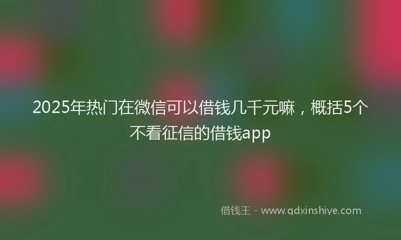 2025年热门在微信可以借钱几千元嘛，概括5个不看征信的借钱app