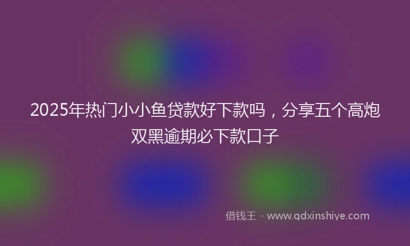 2025年热门小小鱼贷款好下款吗,分享五个高炮双黑逾期必下款口子