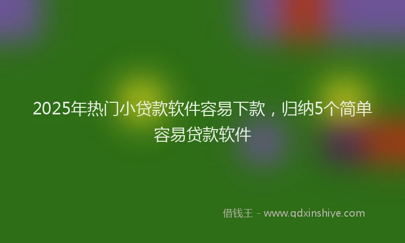 2025年热门小贷款软件容易下款，归纳5个简单容易贷款软件