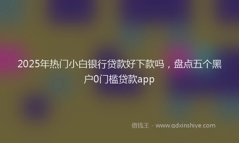 2025年热门小白银行贷款好下款吗，盘点五个黑户0门槛贷款app