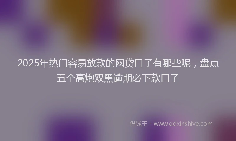2025年热门容易放款的网贷口子有哪些呢，盘点五个高炮双黑逾期必下款口子