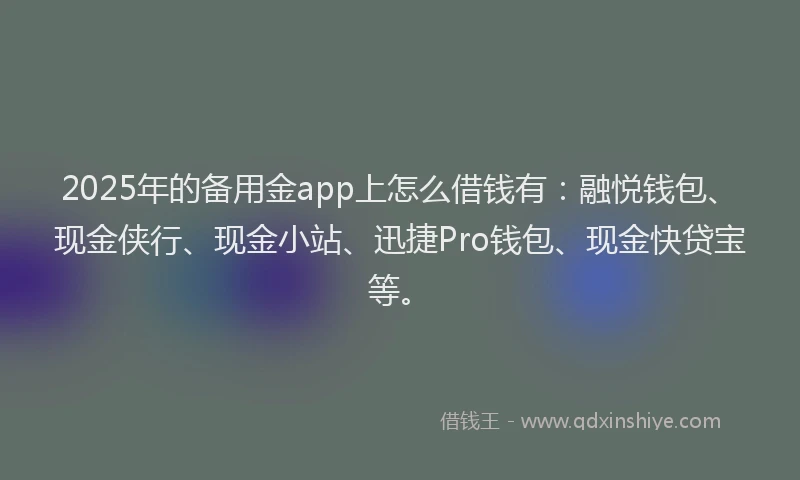 2025年的备用金app上怎么借钱有：融悦钱包、现金侠行、现金小站、迅捷Pro钱包、现金快贷宝等。