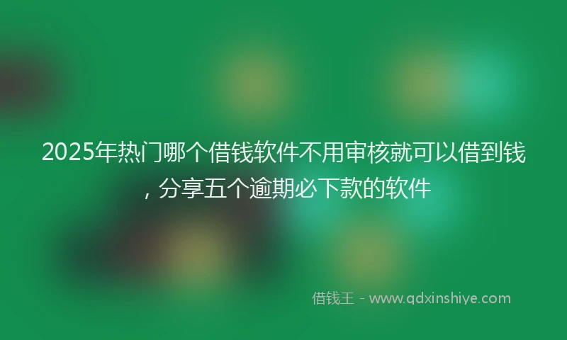 2025年热门哪个借钱软件不用审核就可以借到钱，分享五个逾期必下款的软件