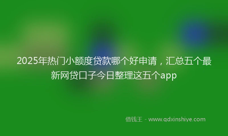 2025年热门小额度贷款哪个好申请，汇总五个最新网贷口子今日整理这五个app
