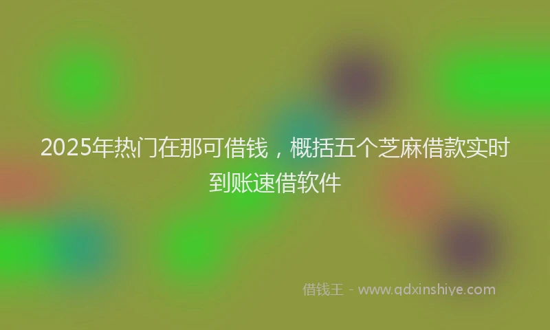 2025年热门在那可借钱，概括五个芝麻借款实时到账速借软件