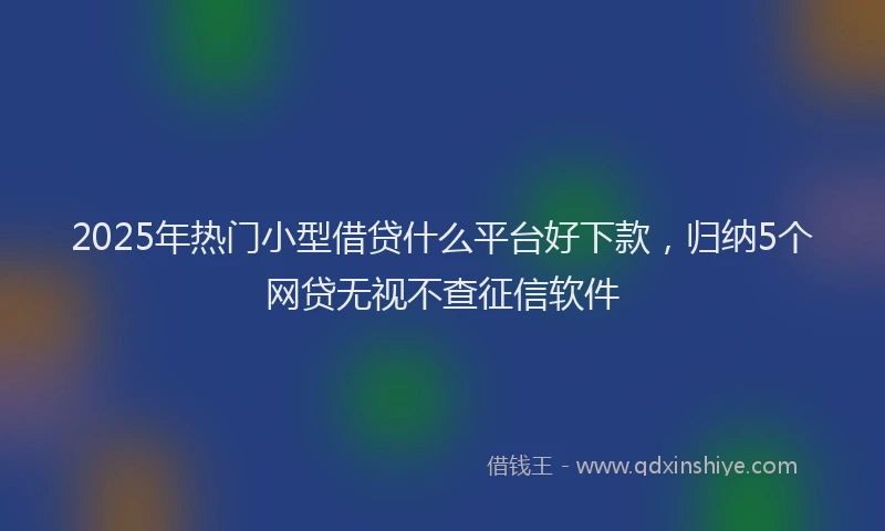 2025年热门小型借贷什么平台好下款，归纳5个网贷无视不查征信软件