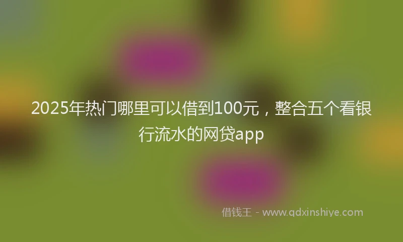 2025年热门哪里可以借到100元，整合五个看银行流水的网贷app