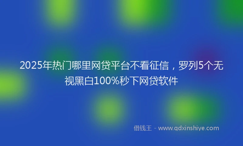 2025年热门哪里网贷平台不看征信，罗列5个无视黑白100%秒下网贷软件