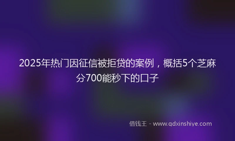 2025年热门因征信被拒贷的案例，概括5个芝麻分700能秒下的口子