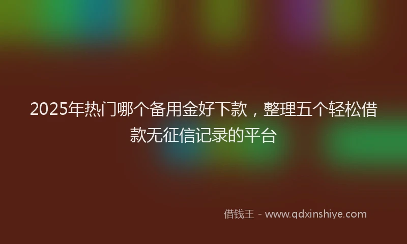 2025年热门哪个备用金好下款，整理五个轻松借款无征信记录的平台