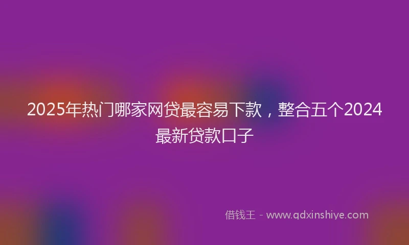 2025年热门哪家网贷最容易下款，整合五个2024最新贷款口子