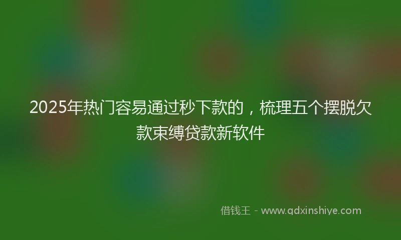 2025年热门容易通过秒下款的，梳理五个摆脱欠款束缚贷款新软件